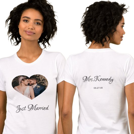 Personalized Just Married Mrs. Name Wedding Date T-shirt