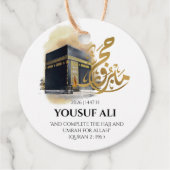 PERSONALIZED KA'BAH HAJJ MABRUR BEDANKJES LABELS (Voorkant)