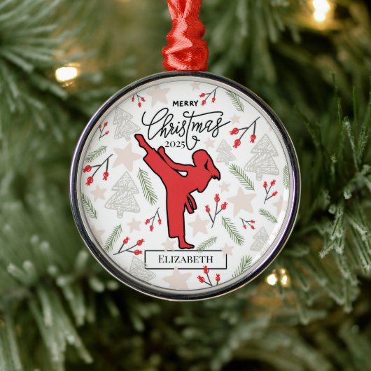 Personalized Karate Christmas Ornament for Her (Boom)