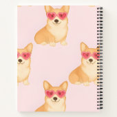 Personalized Kawaii Corgi with Heart Sunglasses Notitieboek (Achterkant)