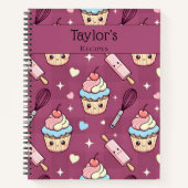 Personalized Kawaii  Pink Purple Keepsake Recipe  Notitieboek (Voorkant)