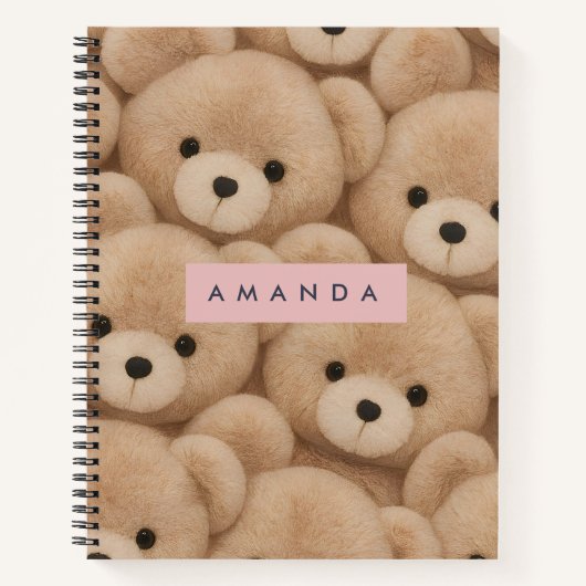 Personalized Kawaii Plush Teddy Bear Notitieboek (Voorkant)
