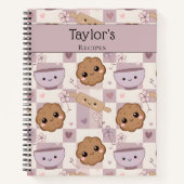 Personalized Kawaii Purple Cookie Keepsake Recipe  Notitieboek (Voorkant)