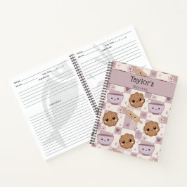 Personalized Kawaii Purple Cookie Keepsake Recipe  Notitieboek