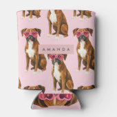 Personalized Kawaii Trendy Boxer Dog  Blikjeskoeler (Achterkant)