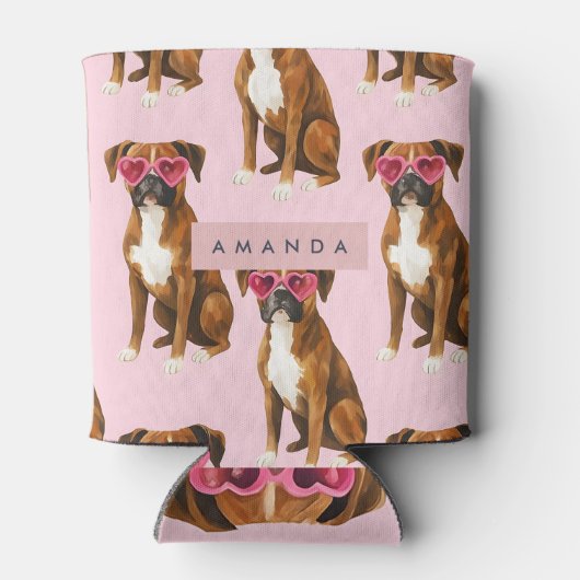 Personalized Kawaii Trendy Boxer Dog  Blikjeskoeler (Achterkant)