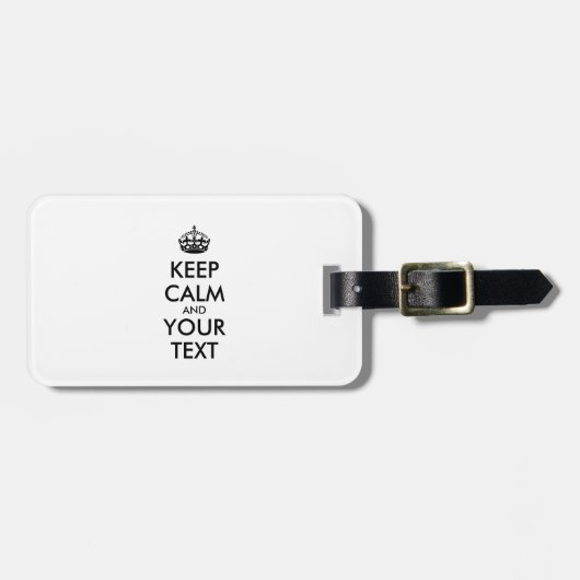 Personalized KEEP CALM and YOUR Bagagelabel (Voorkant horizontaal)