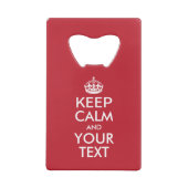 Personalized KEEP CALM and YOUR Creditkaart Flessenopener (Achterkant)
