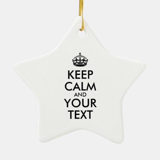 Personalized KEEP CALM and YOUR Keramisch Ornament (Achterkant)