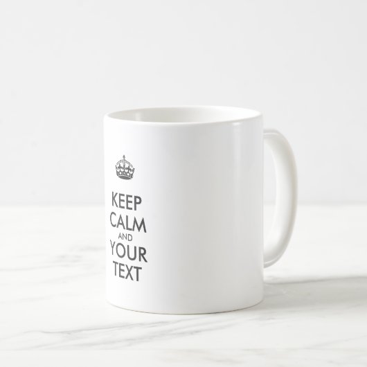 Personalized KEEP CALM and YOUR Koffiemok (Voorkant rechts)
