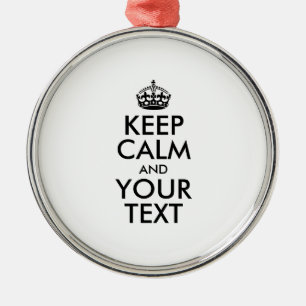 Personalized KEEP CALM and YOUR Metalen Ornament