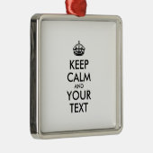 Personalized KEEP CALM and YOUR Metalen Ornament (Rechts)
