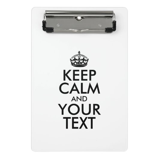 Personalized KEEP CALM and YOUR Mini Klembord (Voorkant)