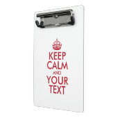 Personalized KEEP CALM and YOUR Mini Klembord (Angled2)