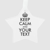 Personalized KEEP CALM and YOUR Ornament (achterkant)