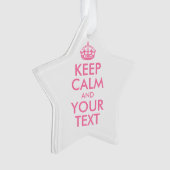 Personalized KEEP CALM and YOUR Ornament (voorkant)