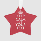 Personalized KEEP CALM and YOUR Ornament (achterkant)
