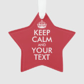 Personalized KEEP CALM and YOUR Ornament (voorkant)