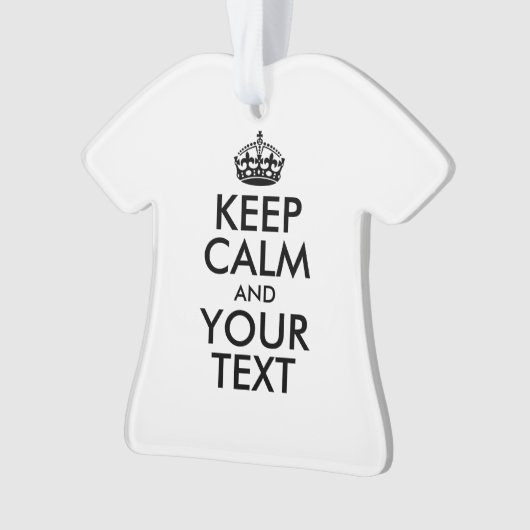 Personalized KEEP CALM and YOUR Ornament (voorkant)