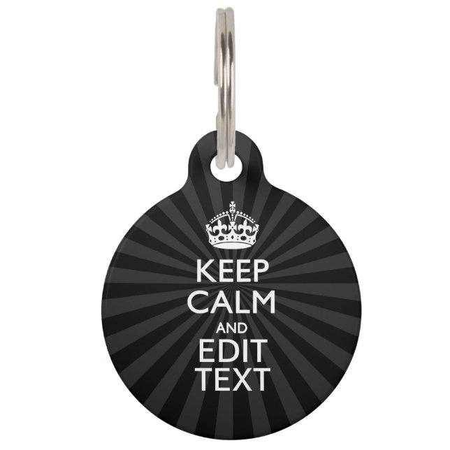Personalized KEEP CALM and your text Creative Huisdierpenning (Voorkant)
