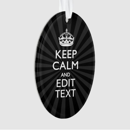 Personalized KEEP CALM and your text Creative Ornament (voorkant)