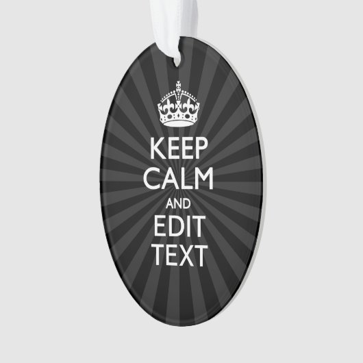 Personalized KEEP CALM and your text Creative Ornament (voorkant)
