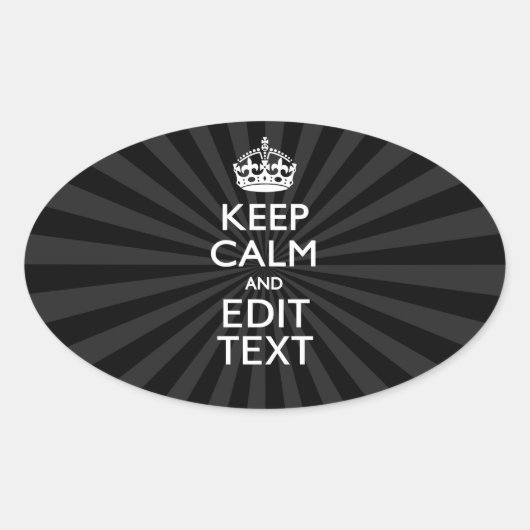 Personalized KEEP CALM and your text Creative Ovale Sticker (Voorkant)