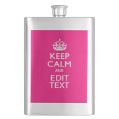 Personalized KEEP CALM AND Your Text on Fuchsia Flacon (Voorkant)