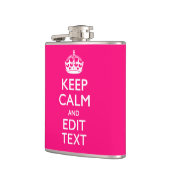 Personalized KEEP CALM AND Your Text on Fuchsia Heupfles (Links)