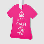 Personalized KEEP CALM AND Your Text on Fuchsia Ornament (voorkant)