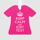 Personalized KEEP CALM AND Your Text on Fuchsia Ornament (voorkant)