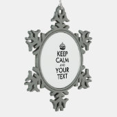 Personalized KEEP CALM and YOUR Tin Sneeuwvlok Ornament (Links)