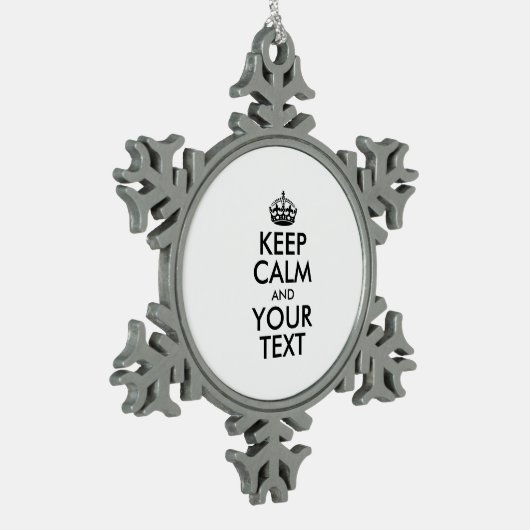 Personalized KEEP CALM and YOUR Tin Sneeuwvlok Ornament (Links)