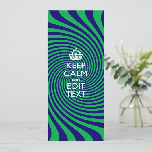 Personalized Keep Calm Blue and Green with a Twist (Staand voorkant)