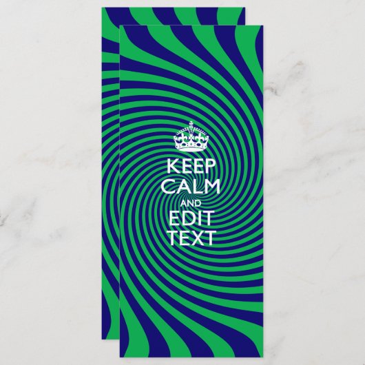 Personalized Keep Calm Blue and Green with a Twist (Voorkant / Achterkant)