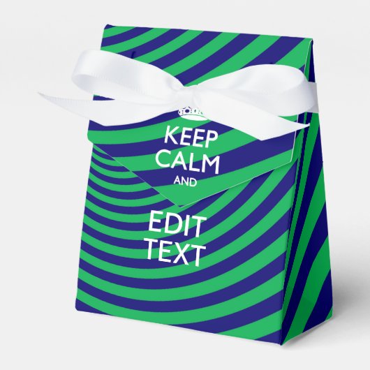 Personalized Keep Calm Blue and Green with a Twist Bedankdoosjes (Voorkant Zijde)
