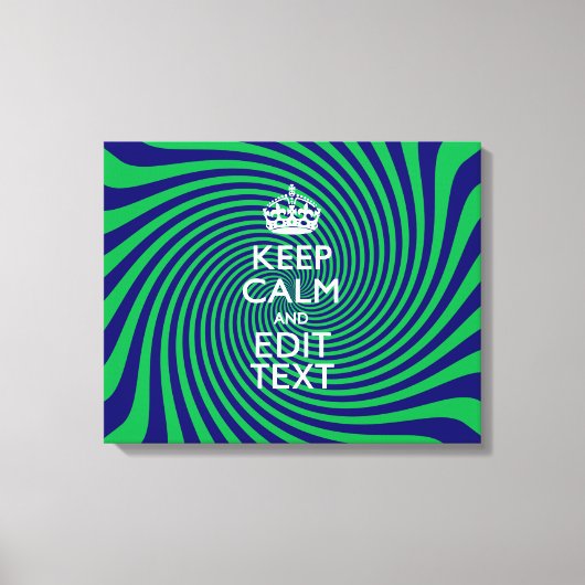 Personalized Keep Calm Blue and Green with a Twist Canvas Afdruk (Voorkant)