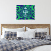 Personalized Keep Calm Blue and Green with a Twist Canvas Afdruk (Insitu (Slaapkamer))
