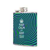 Personalized Keep Calm Blue and Green with a Twist Heupfles (Links)