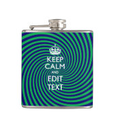 Personalized Keep Calm Blue and Green with a Twist Heupfles (Voorkant)