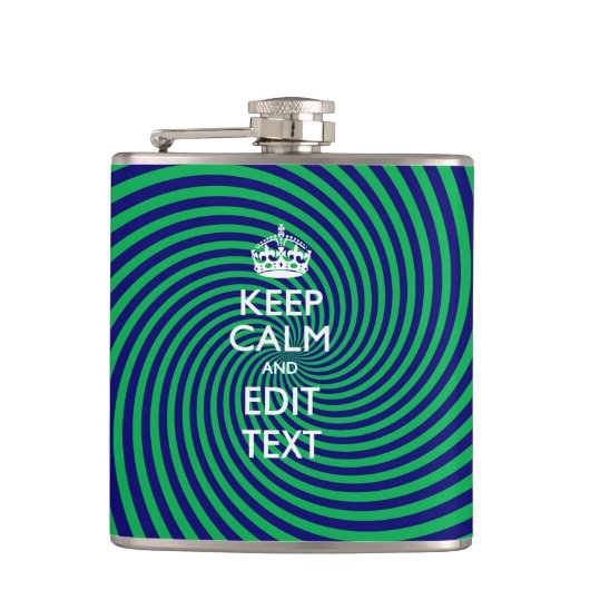 Personalized Keep Calm Blue and Green with a Twist Heupfles (Voorkant)