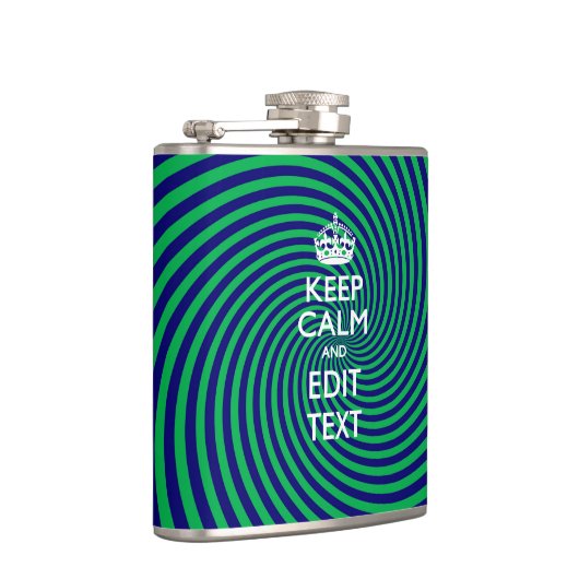 Personalized Keep Calm Blue and Green with a Twist Heupfles (Rechts)
