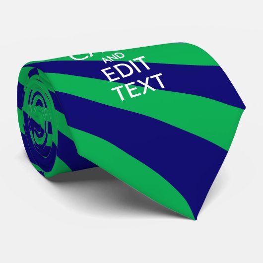 Personalized Keep Calm Blue and Green with a Twist Stropdas (Opgerold)