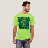 Personalized Keep Calm Blue and Green with a Twist T-shirt (Voorkant volledig)
