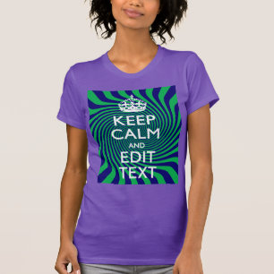 Personalized Keep Calm Blue and Green with a Twist T-shirt