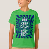 Personalized Keep Calm Blue and Green with a Twist T-shirt (Voorkant)