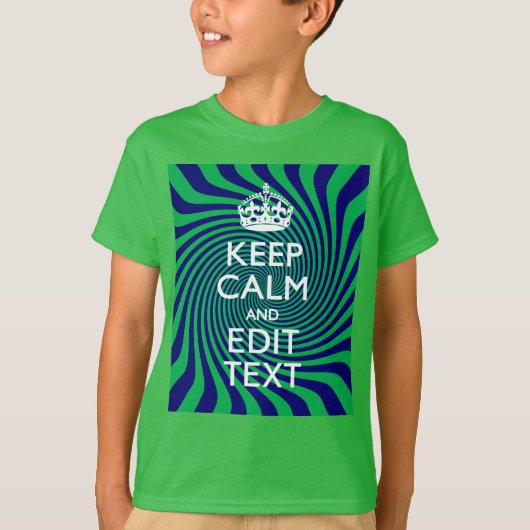 Personalized Keep Calm Blue and Green with a Twist T-shirt (Voorkant)