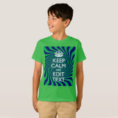 Personalized Keep Calm Blue and Green with a Twist T-shirt (Voorkant volledig)