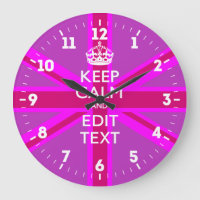 Personalized Keep Calm Your Text UK Flag Pink