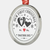 Personalized Keepsake Our First Christmas Mr & Ms Metalen Ornament (Links)